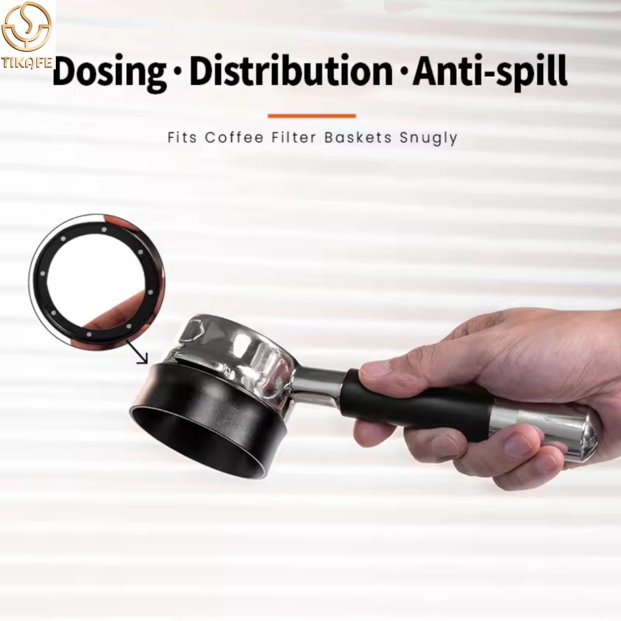Dosing Funnel Ring - Coffee Dosing Funnel with Anti-Spill Ring