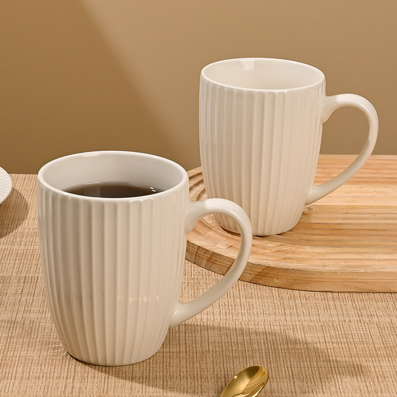 Coffee Equipment Gift - 1Pc 500ml Embossed Ceramic Milk Coffee