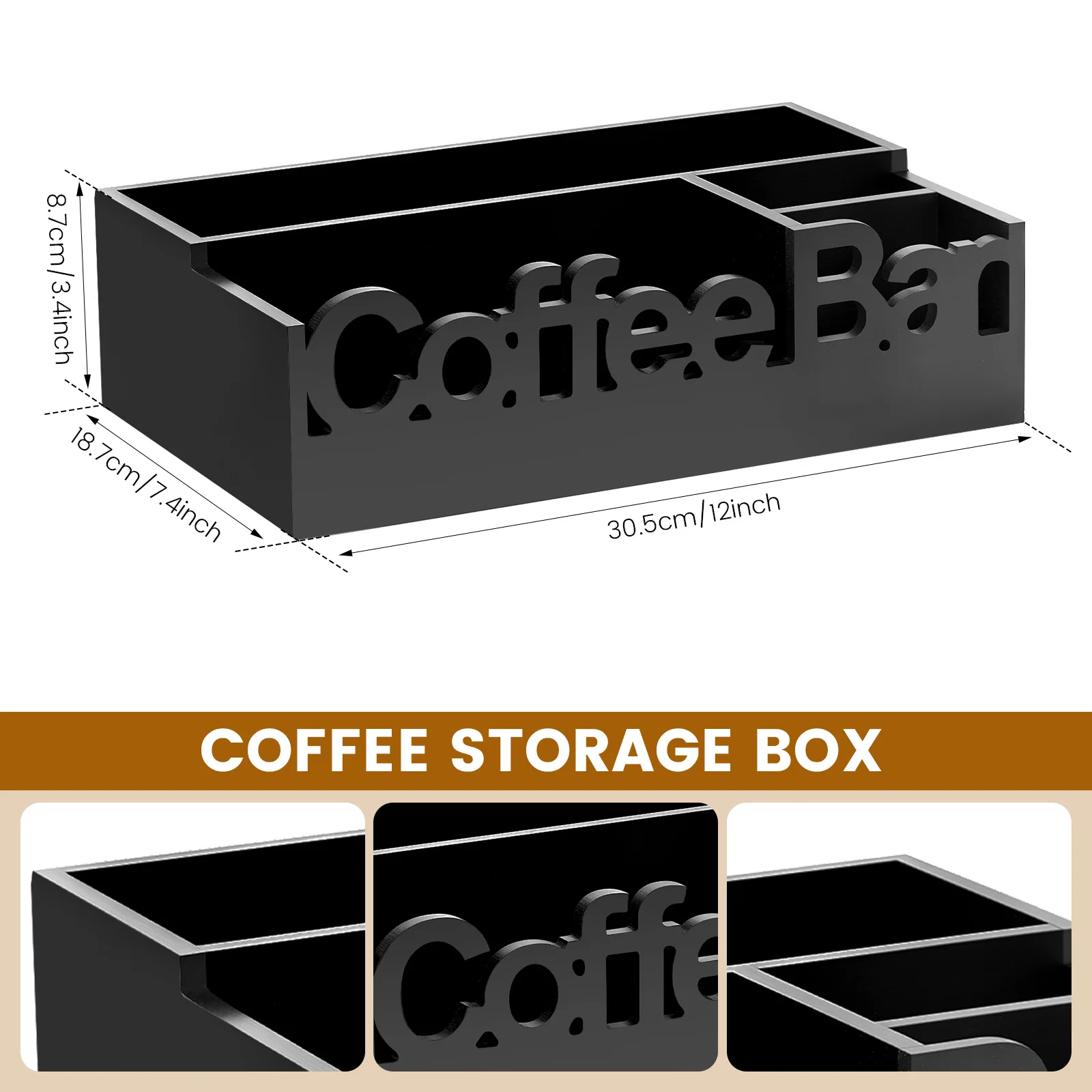 Wood Organizer boxes with 5 Co - Coffee Equipment Organizer ulasan dan harga