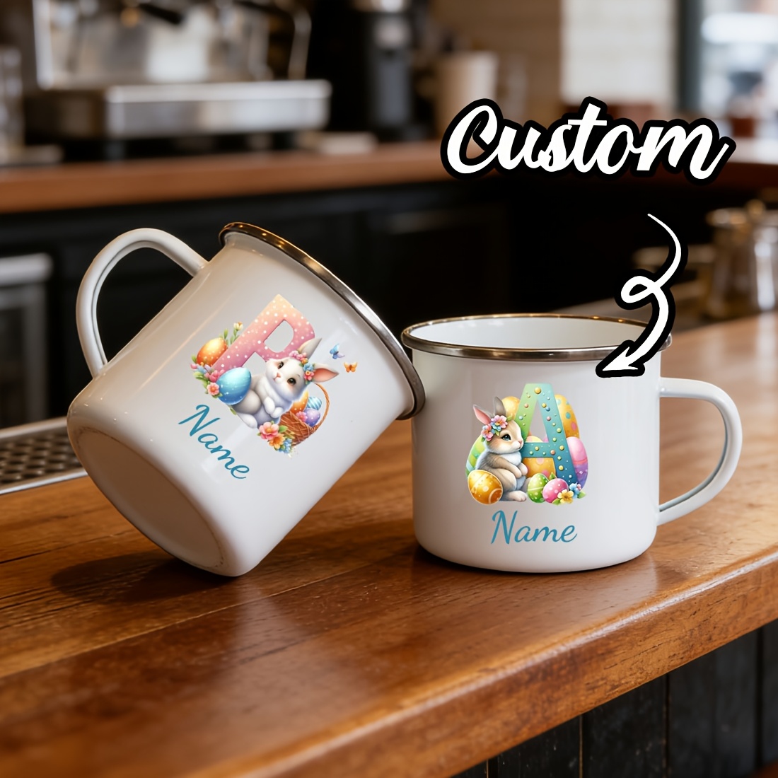 Personalized Mug Floral Initia - Coffee Equipment Names ulasan dan harga