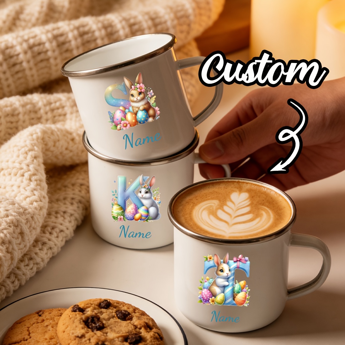 Personalized Mug Floral Initia - Coffee Equipment Names ulasan dan harga