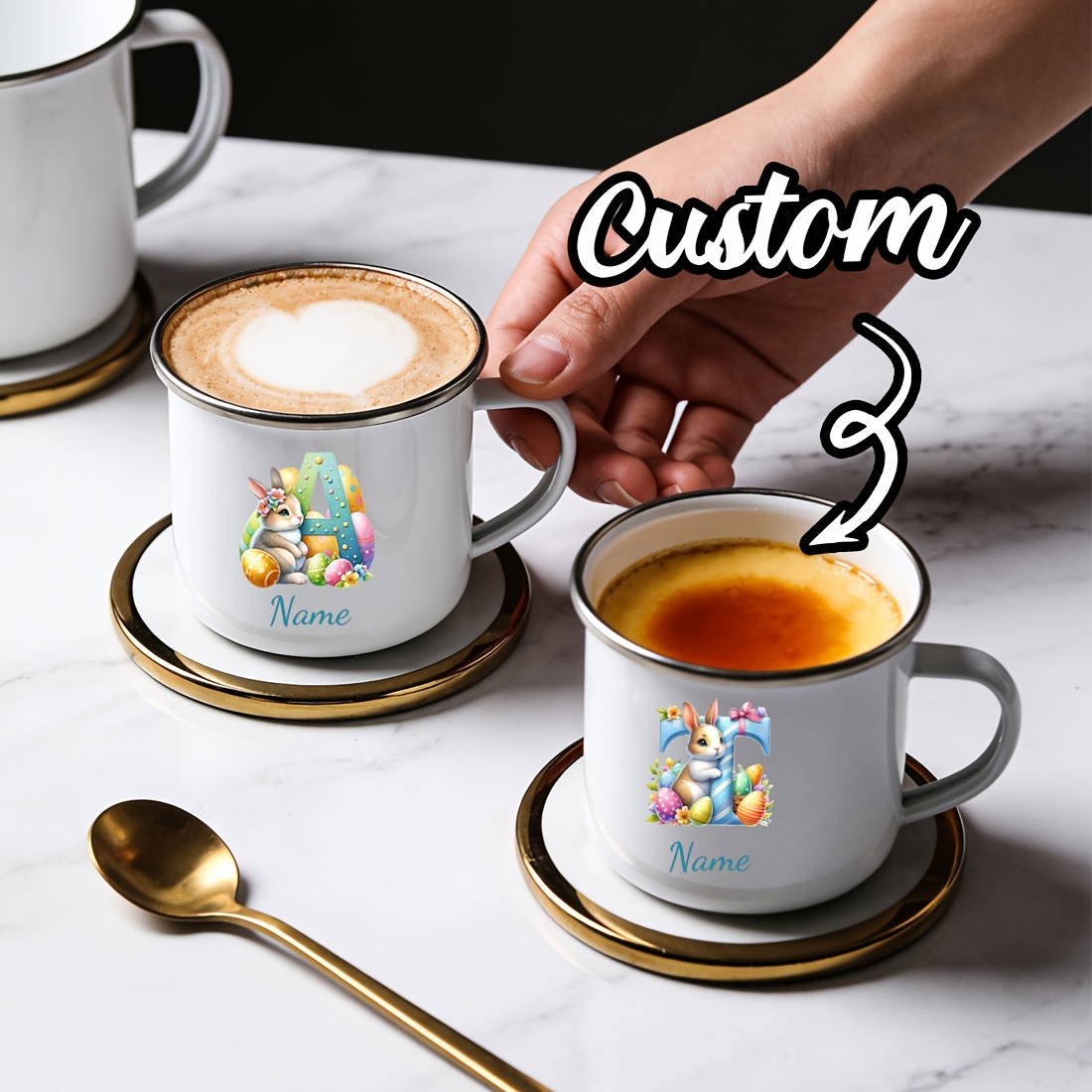 Personalized Mug Floral Initia - Coffee Equipment Names ulasan dan harga