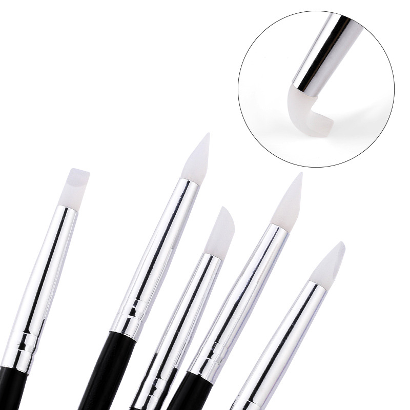 5Pcs Professional Silicone Nai - Group Head Brush ulasan dan harga