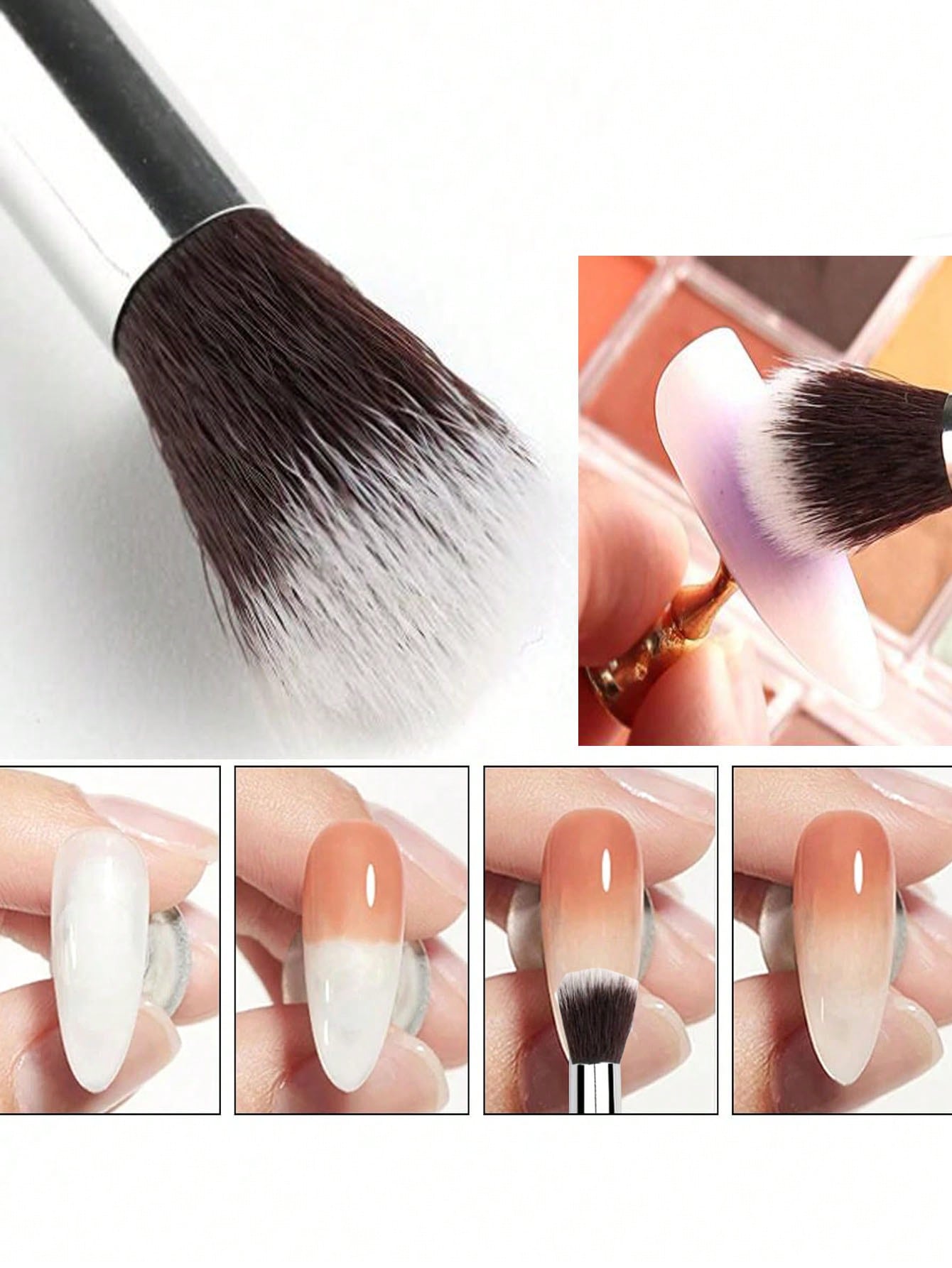 2Pcs Ombre Nail Art Brush Set  - Group Head Brush ulasan dan harga