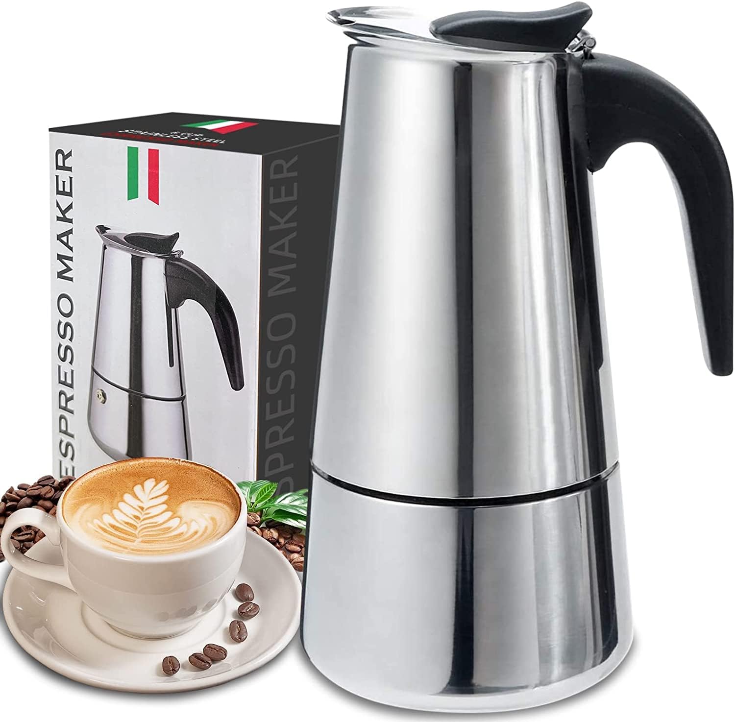 4/6/9 Cups Moka Pot Caffe Mach - Coffee Equipment Machine ulasan dan harga