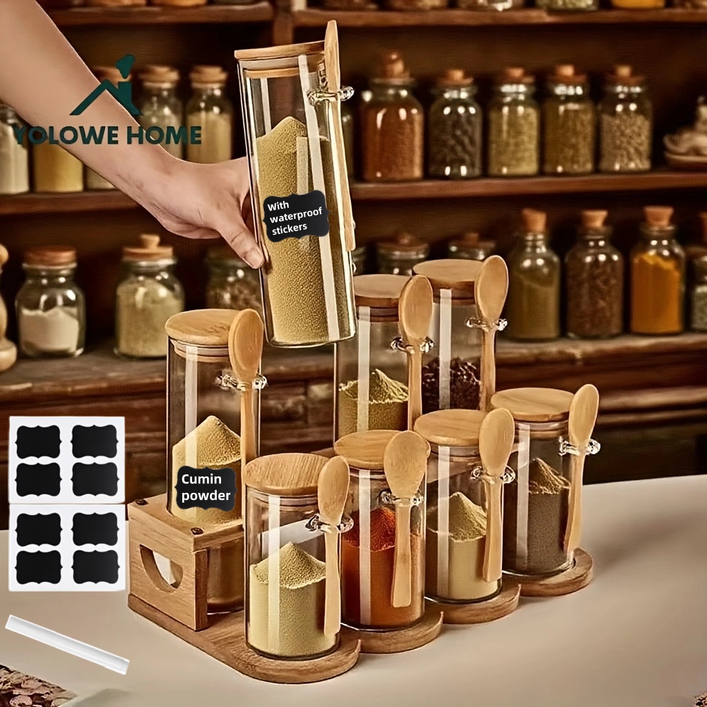 8-Piece Glass Storage Containe - Coffee Equipment Organizer ulasan dan harga