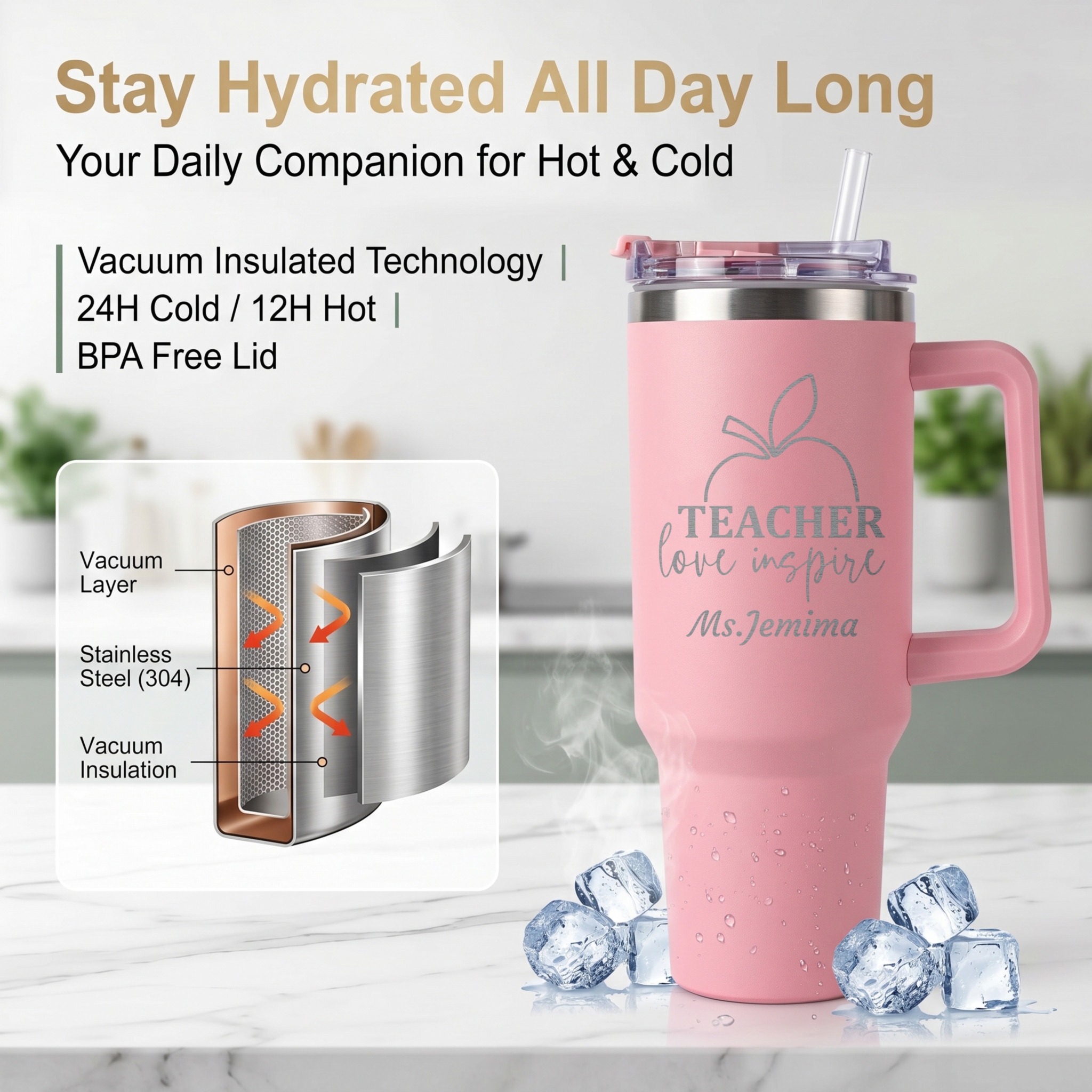 1L Teacher personalized text b - Coffee Equipment Gift ulasan dan harga