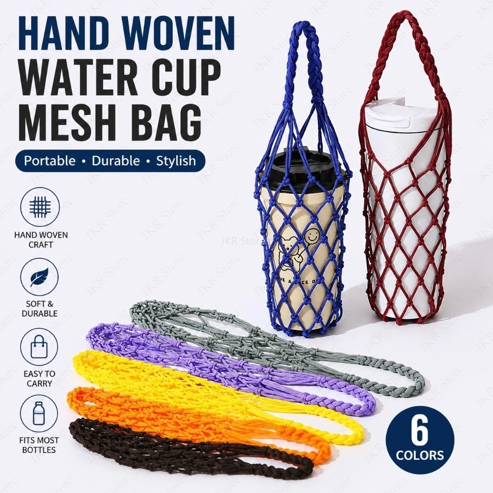 Woven Mesh Bottle Holder Bag H - Coffee Equipment Organizer ulasan dan harga