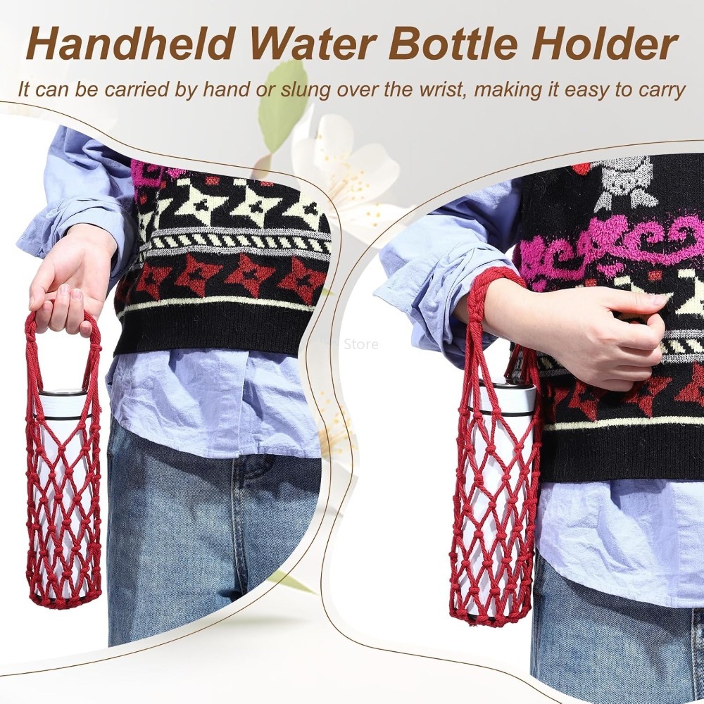 Woven Mesh Bottle Holder Bag H - Coffee Equipment Organizer ulasan dan harga
